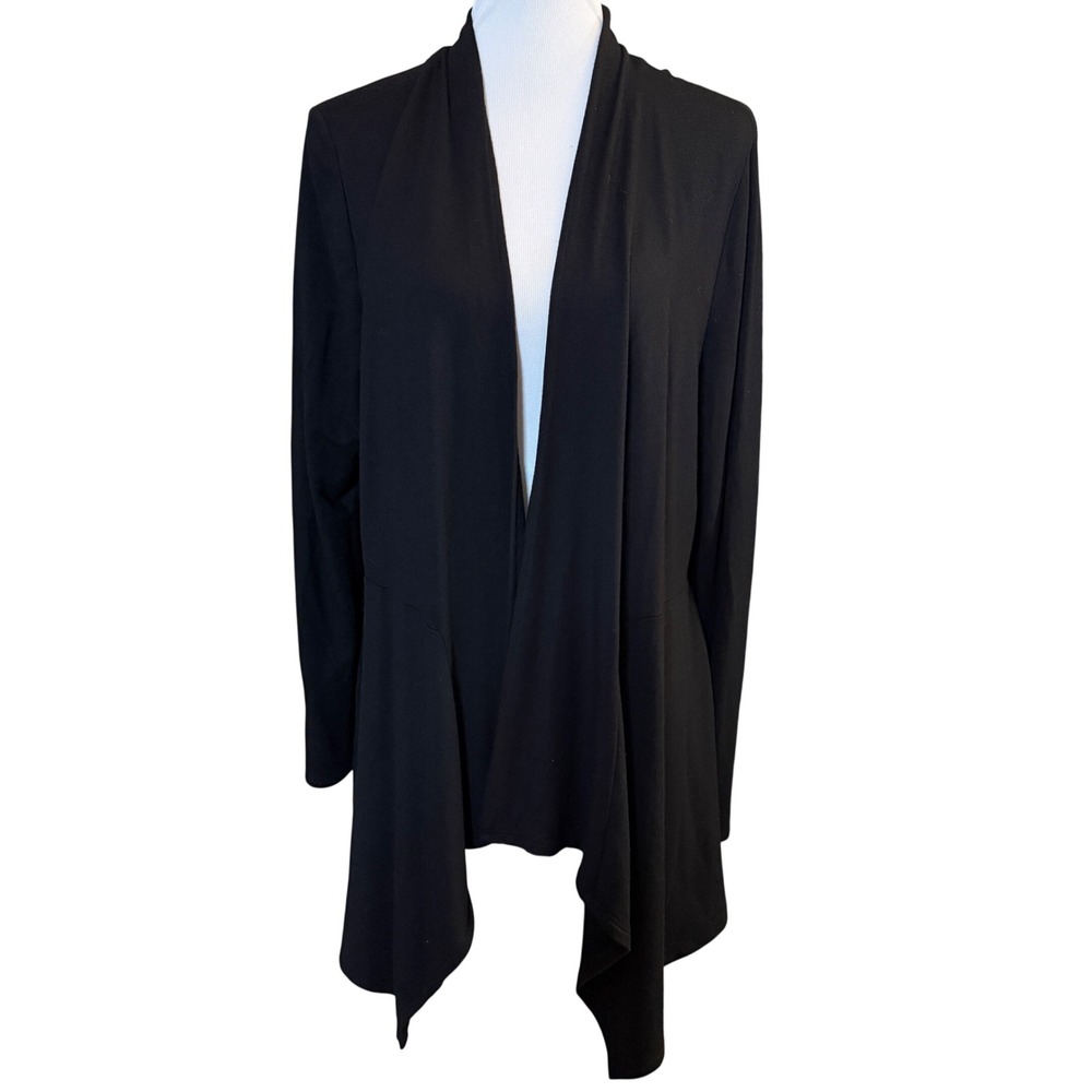 Soma Cardigan Women Medium Black Live Lounge Wear Waterfall Open Front Wrap